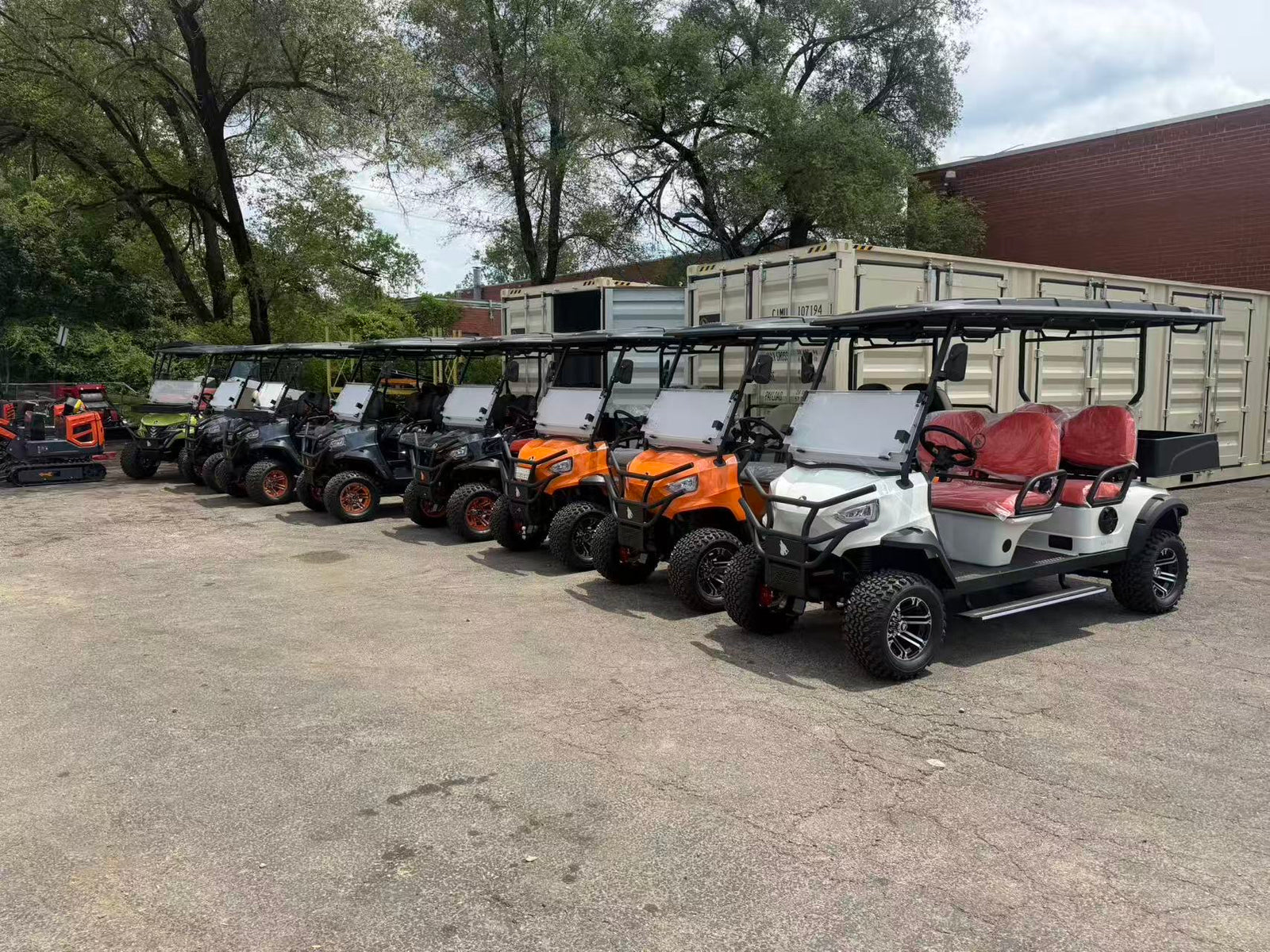 Wolverine electric cart parked outdoors
